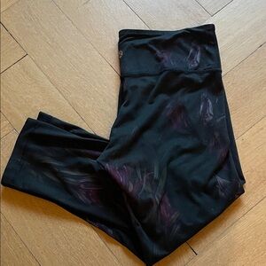 Lululemon 3/4 Length Black and Purple Leggings